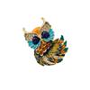 Elegant Enamel Owl Brooch Handcrafted With Intricate Colorful Artisan Design Pin For Formal Attire And Casual Outfits