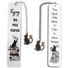 Marcapáginas de acero inoxidable con colgante de gato, separador de páginas, regalo de agradecimiento para profesores, lectores y amigos.