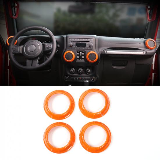 Air Conditioner Vent Outlet Trim Cover For Jeep Wrangler JK JKU 2011-2017 Orange