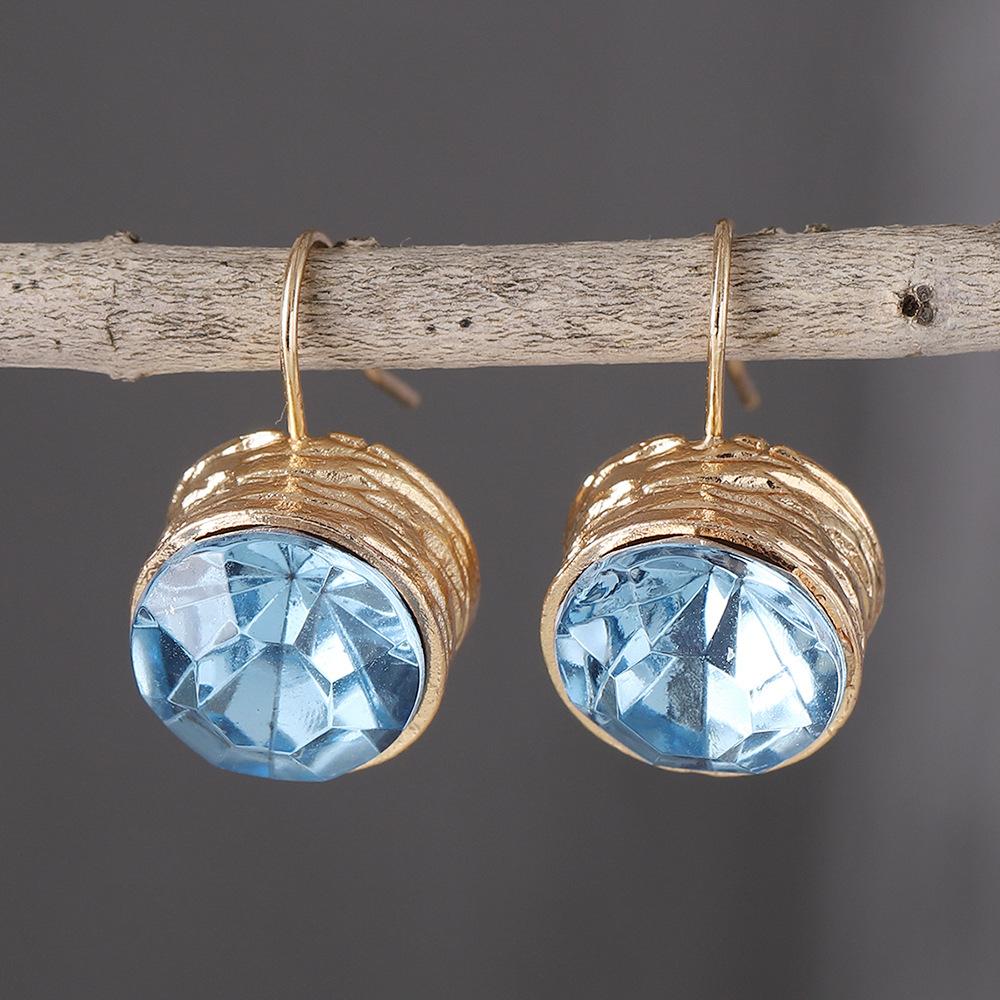 

Серьги-подвески в стиле ретро с круглым кристаллом и цирконием