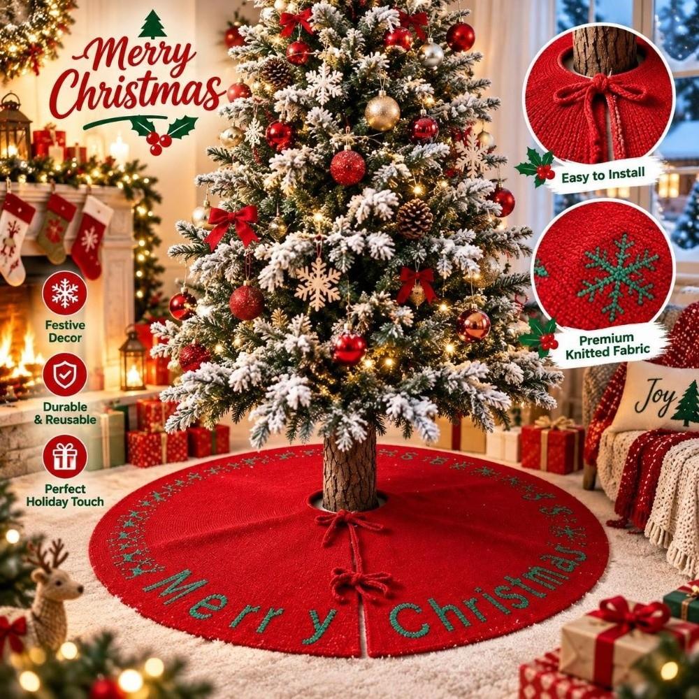 Plush Fabric Xmas Tree Mat Thick Material Holiday Tree Decor Christmas Tree Skirt Party