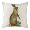 45X45Cm Rabbit Photo Cushion Cover Grey Pattern Pillow Polyester Pillowcase