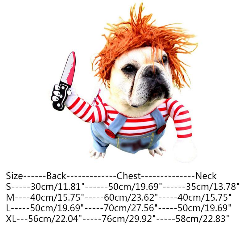 Pet Dog Halloween Costume Novelty Dogs Clothes Holding a Knife Christmas Clothing Funny Pet Cat Party Cosplay Apparel Outfits