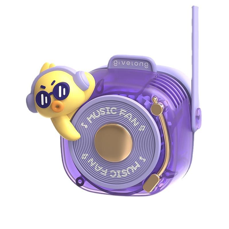 Mini fan Cartoon halterneck fan summer fun student usb charging handheld lazy portable bladeless small fan