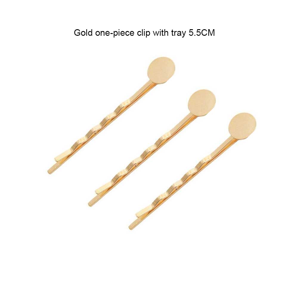 10 Pieces Metal Women Hairpin Portable Electroplated Waves Shape DIY Ladies Hair Clip Decoration with Round Base