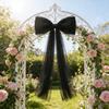 Extra Large Organza Bow Decoration 39 x 59 Inch Giant Tulle Bow with Tie And Long Ribbon Tails