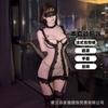 Night cat romantic French sex underwear sexy perspective suspender lace skirt hollow nightdress women's free suit uniform