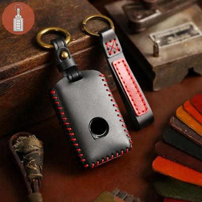 Real Leather Car Key Case Cover Pouch for Volvo Xc60 S90 Xc90 S60 Keychains Holder Keyring Protective Shell Bag Fob Accessories