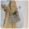 Leopard Print Diagonal Cross Large Capacity Single Shoulder Canvas Bag
