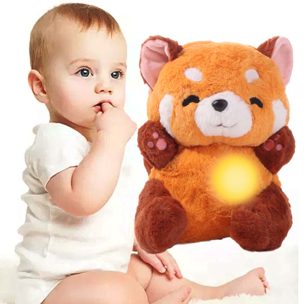 Stofftier Beruhigendes Plüschtier Musik Lichter Geräusch Schlafdoll Kinderspielzeug Geschenk