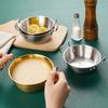 304 Stainless Steel Golden Noodle Bowl with Handle – Korean Style Rice Wine, Snack & Salad Bowl