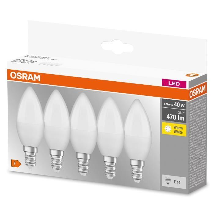 Lampe LED - OSRAM - E14 - Blanc chaud - 5,50 W - Remplacement 40 W incandescent