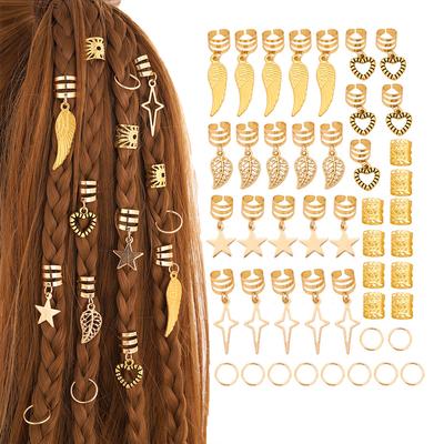 45pcs Alloy Braid Hair Ring Dreadlock Hair Ring - Hippie Style Hair Accessories Loc Hair Jewelry for Braids for Girls and Women