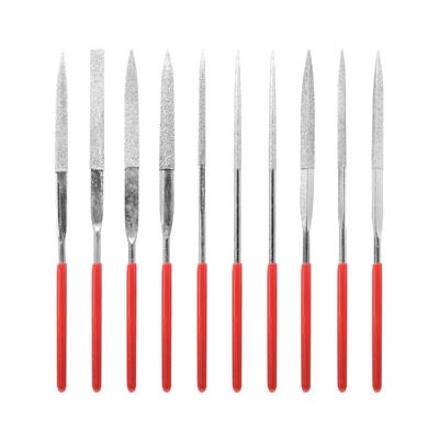 Juego de 10 limas de aguja de diamante, 3 x 140 mm, minikit de limas de aguja para piedra, vidrio, metal, tallado, manualidades, herramientas manuales, juego de limas de aguja