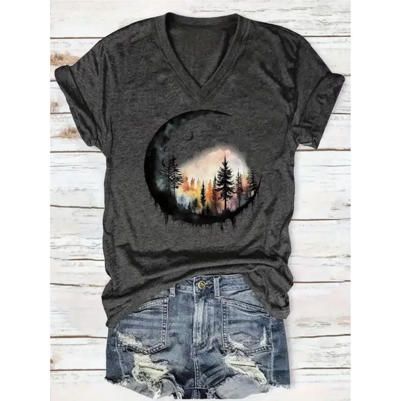 3D printed V-neck T-shirt for women S