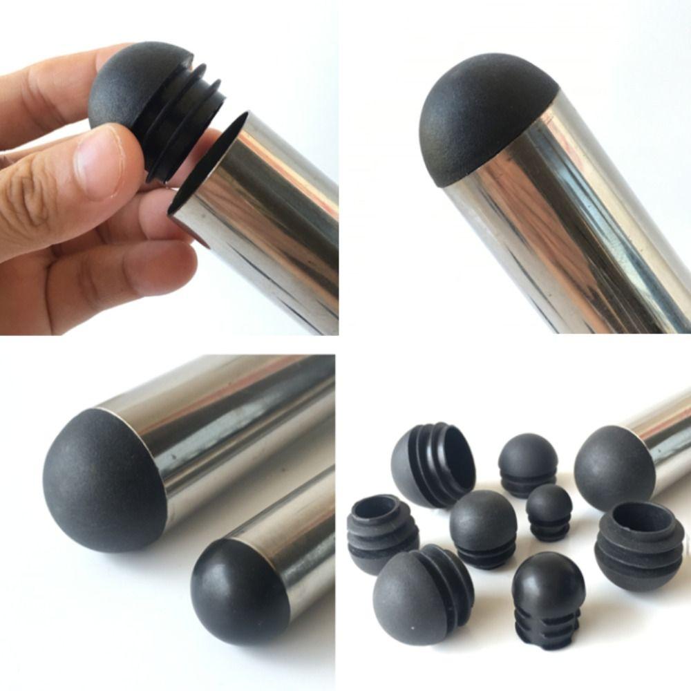 Round Plastic Black Furniture Accessories Non Slip Plugs Chair Leg Caps Floor Protector Dust Cover