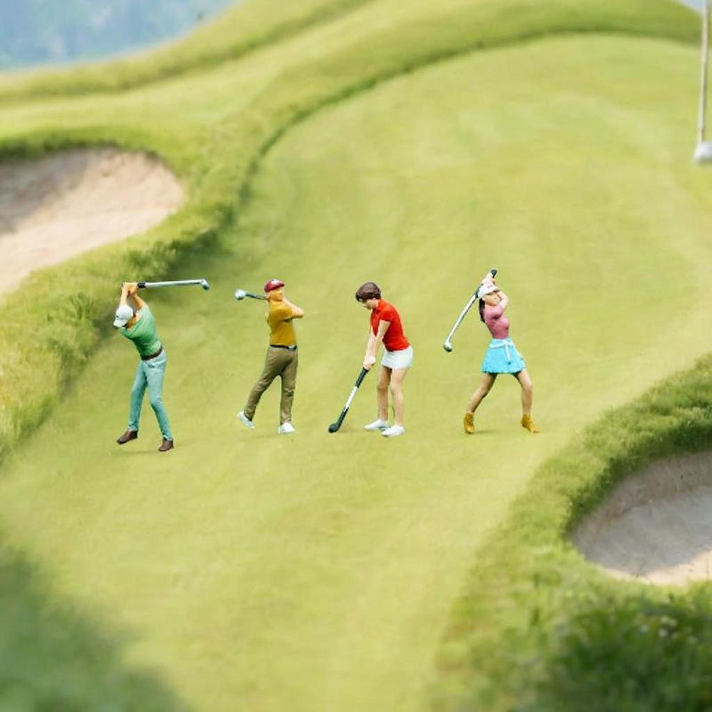 4 Miniature Golf in 1/64 Scale for Outdoor Decor And Model Layouts