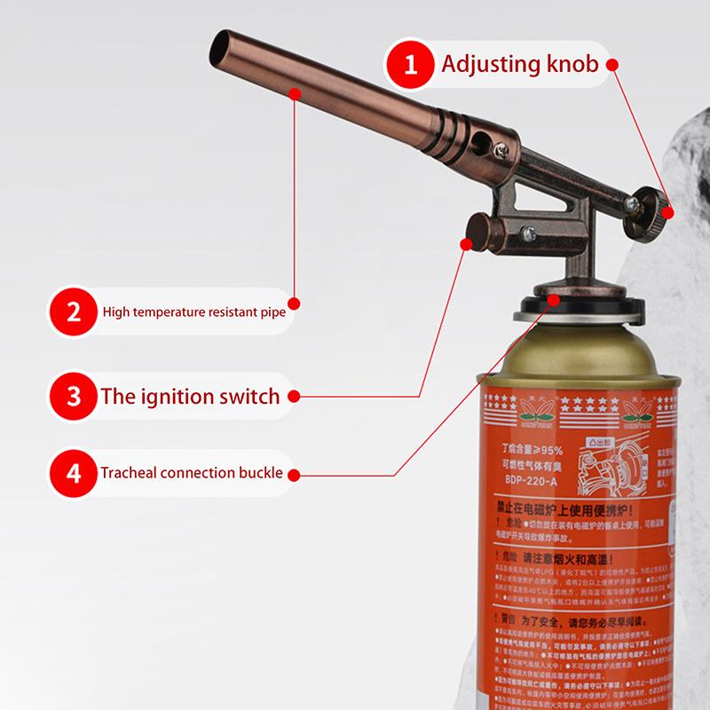 Welding Gas Burner Flame Gun Flame Gas Torch Blowtorch Cooking Outdoor Soldering Butane Autoignition Gas-Burner Lighter Heating