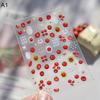 Kawaii Red Jelly Tomato Nail Art Sticker Bowknot Star Cute Summer Fruit 5D Fruit Self Adhesive Nail Art Decals For Summer Diy