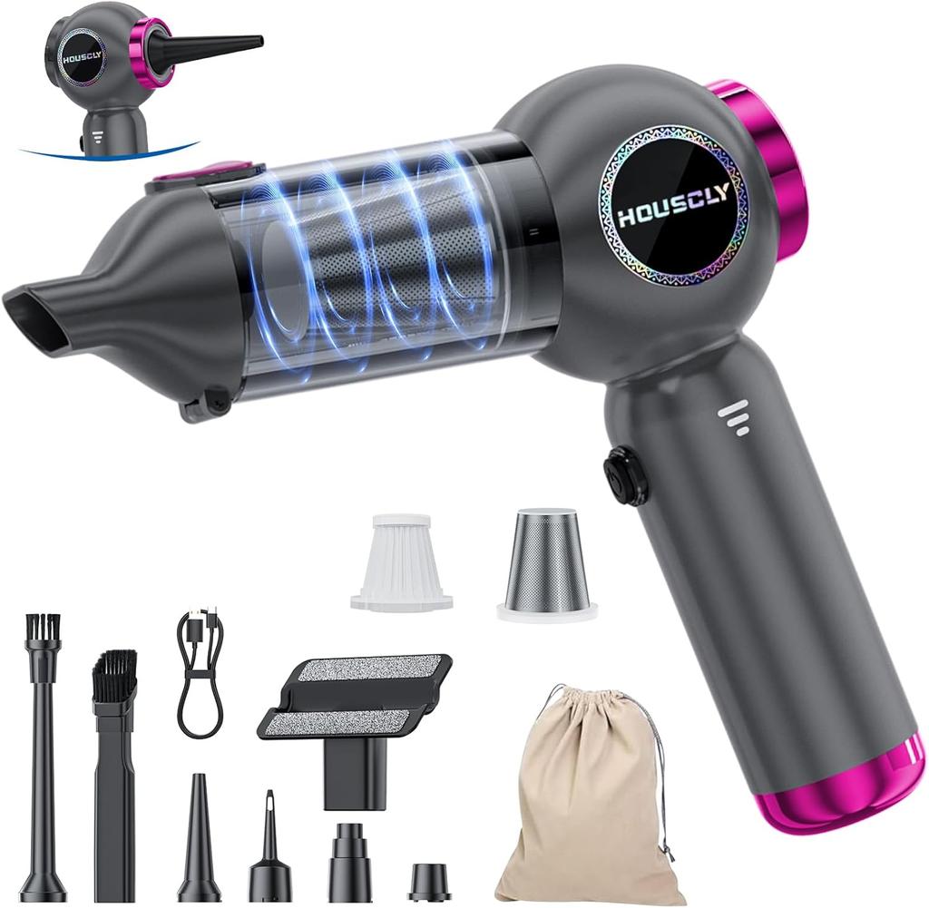 Portable Cordless Car Vacuum 25000Pa, Rechargeable 4-in-1 Handheld Cleaner for Car, Office, Home
