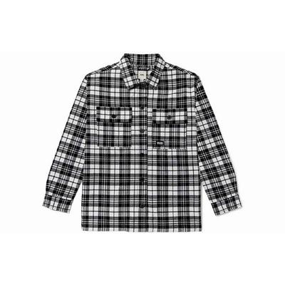 Colorblock Plaid Collared Button-Down Jacket Women Jackets Black VN0A7TNTEM3