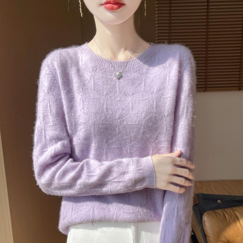 Women's Cashmere Sweater Qinghe Cashmere 30% Cashmere 70% Wool Autumn and Winter Pullover Warm and Fashionable