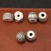 Sterlingsilber S999 Gemusterte Tonnen-Abstandshalterperlen für DIY Schmuckherstellung