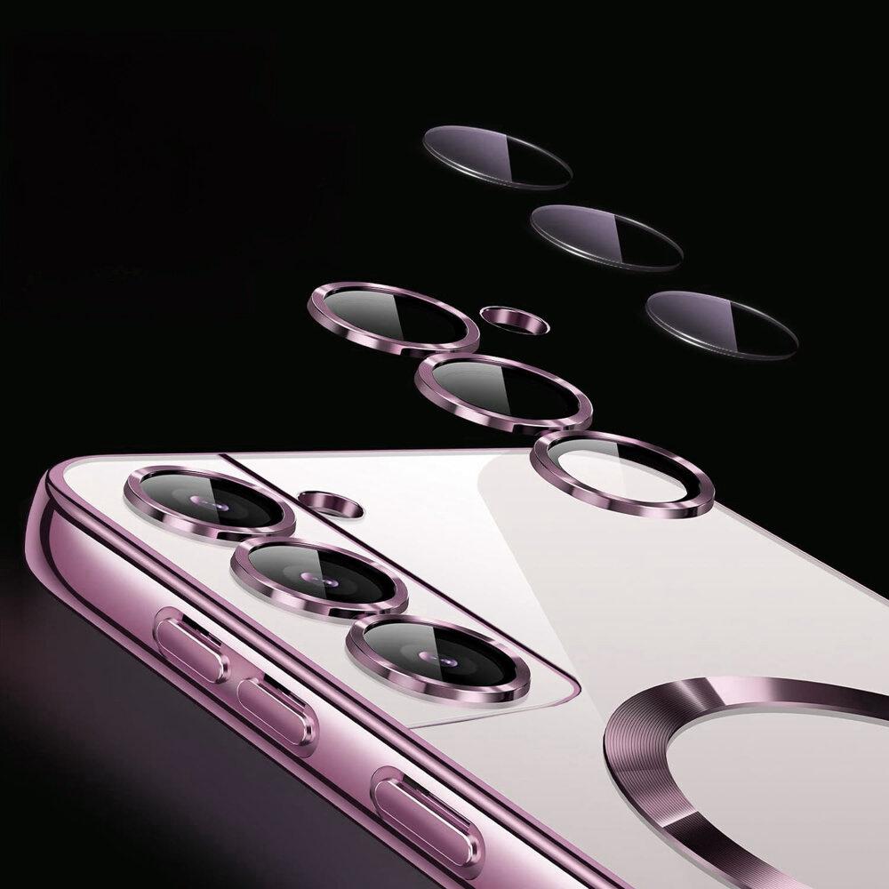 Case for Samsung Galaxy S22, Electro MagSafe, Pink Rose Gold + Glass Screen Protector