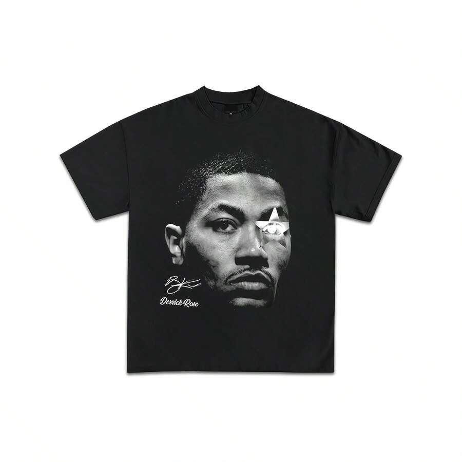 

D Rose All Stars Men s 220g Heavyweight Cotton T-Shirt - Y2K Retro Basketball Hip Hop Graphic Tee S разноцветный