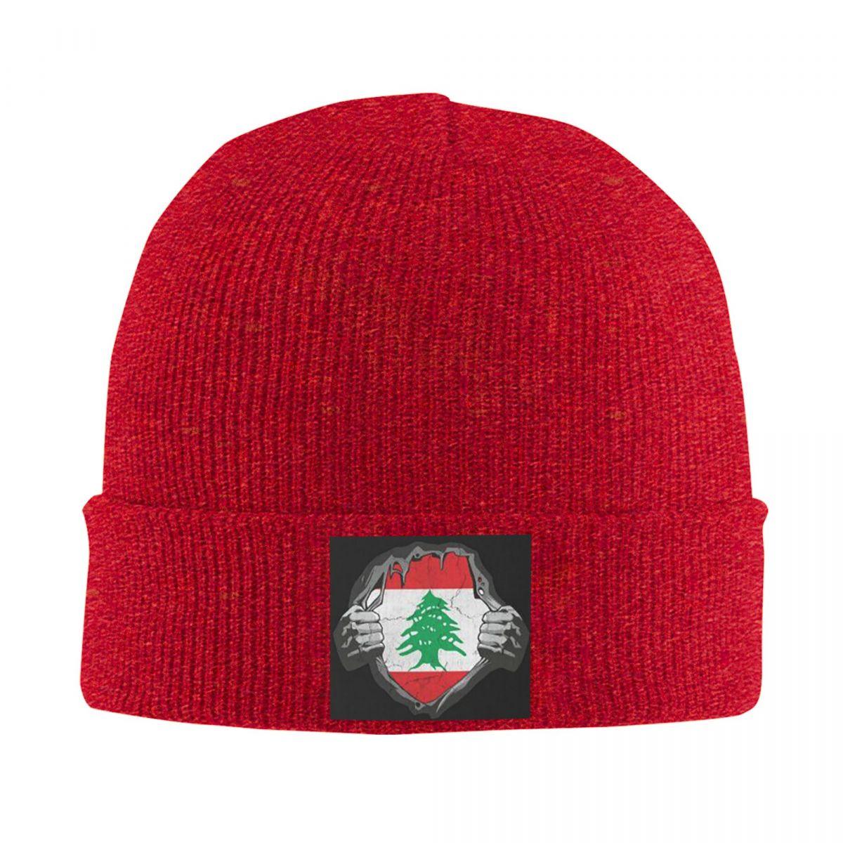 

Lebanon Lebanese Flag Warm Knitted Cap Fashion Bonnet Hat Autumn Winter Outdoor Beanies Hats for Men Women Adult One Size