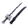 Light Up Sword Toy RGB LED Lighted Saber with Sound Sensor Sheath for Cosplay Party Display Birthday Gifts Silver