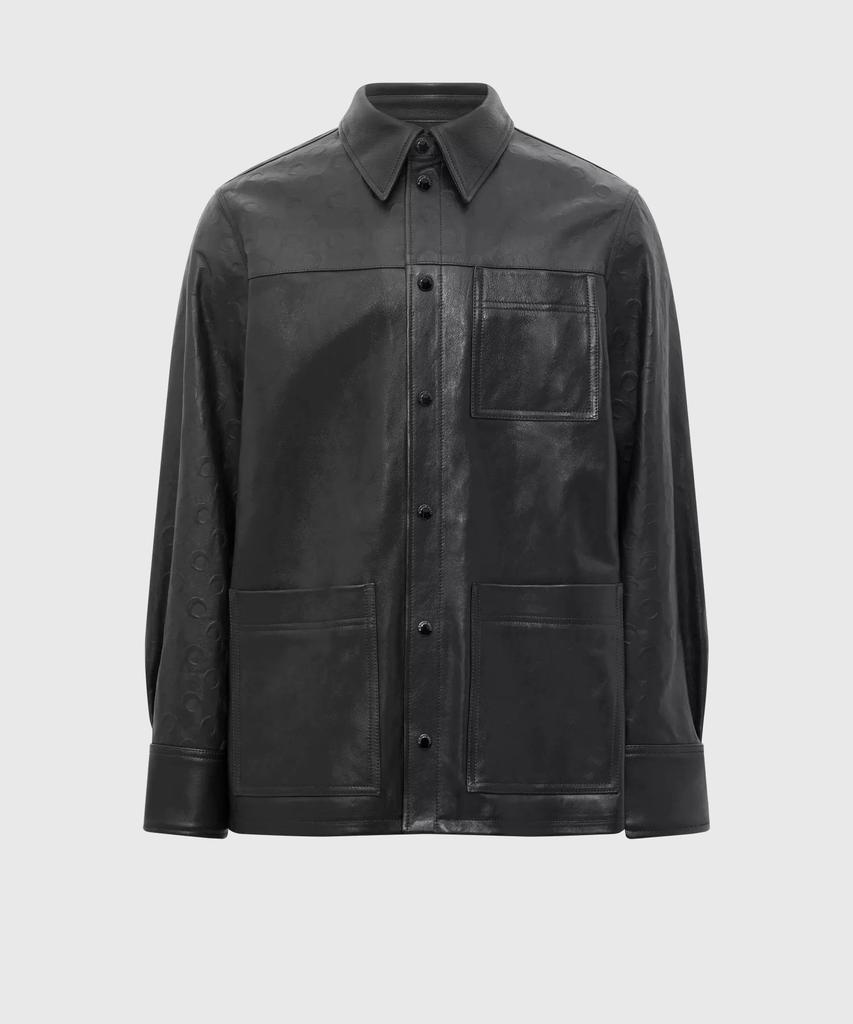 MARINE SERRE (U) Glossy Moon Leather Long Sleeve Shirt Black Glossy Moon Leather Ls Shirt Bk99 Black