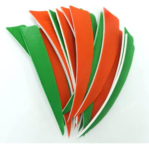 Archery Feathers 4inch (60Pack) Hunting Arrows Fletching Fletches Right Wing 4" Shield Cut Orange Green