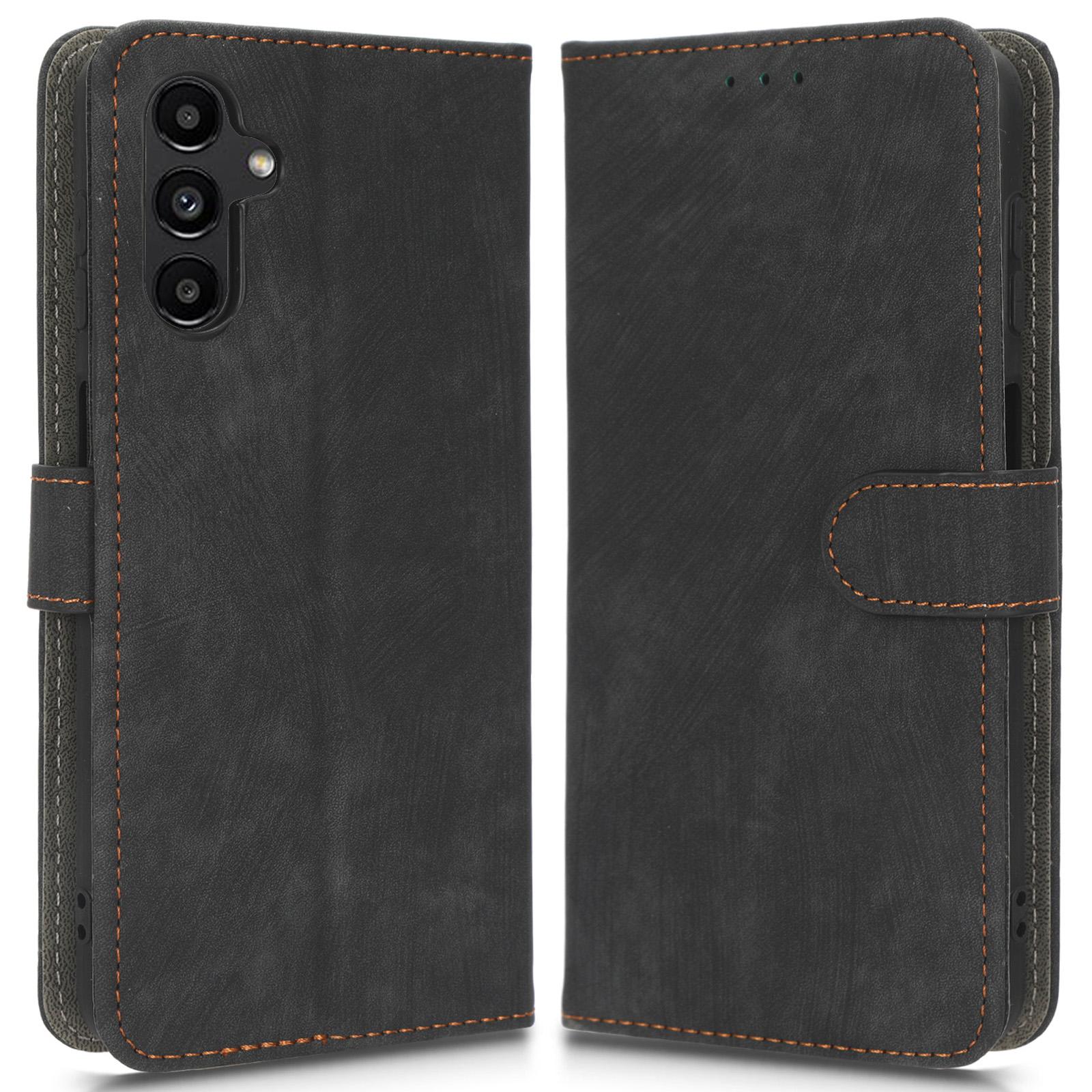 

Для Samsung Galaxy A13 5G/A04s 4G (164,7 х 76,7 х 9,1 мм) Кожаный чехол-кошелек с защитой от RFID-сканирования и противокражной защитой, подставка, откидная крышка Black