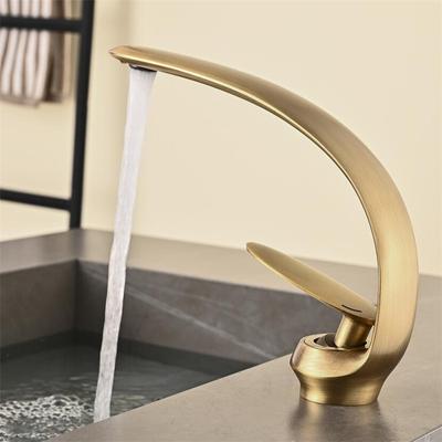 Tuqiu Antique Bathroom Faucet White Sink Mixer Tap Brass Hot Cold Brush Gold Wash Basin Faucet Single Handle Crane For Bathroom