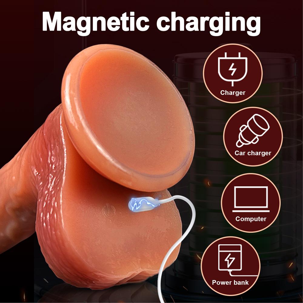 Thrusting Dildo Vibrator Remote Control Realistic Fake Dick Vagina G-Spot Stimulator with Suction Cup Handfree Sex Toy for Women