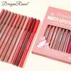 12-Piece Lip Liner Set Velvet Matte Matte Waterproof and Sweat-Proof Non-Fading Lipstick Autumn and Winter Whitening Complexion Long-Lasting Lip Liner