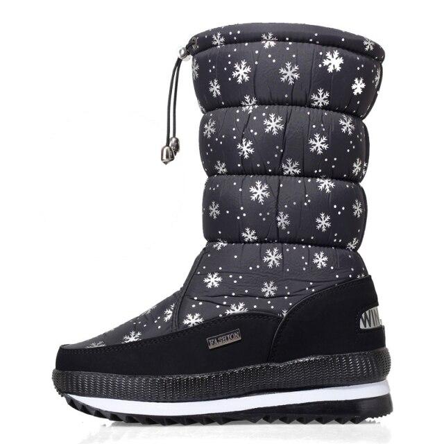 Women Autumn Winter Snow Boots Large Size Thick -Soled High Boots Warm Non -Slip Comfortable Cotton Shoes Botas De