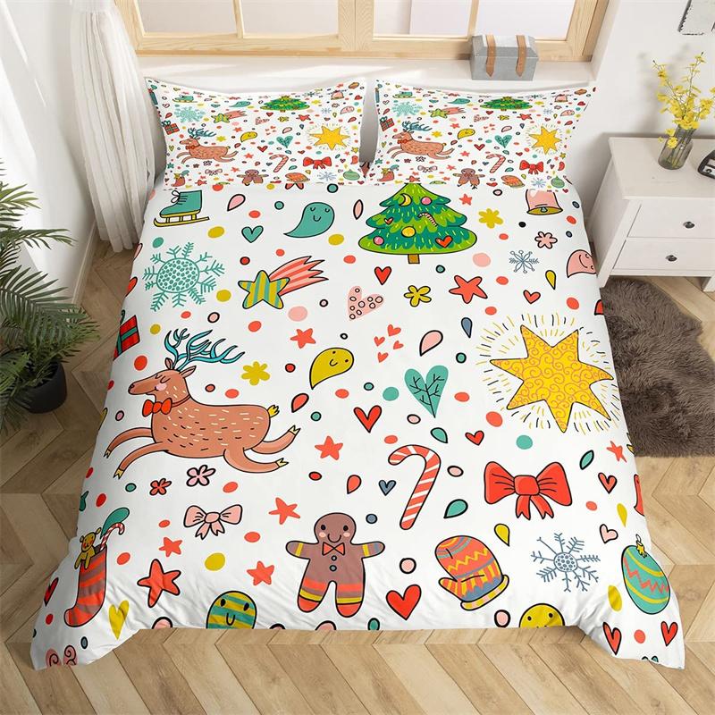 Poszwa na kołdrę bałwan choinka płatek śniegu poszwa na kołdrę kreskówkowy zestaw pościeli mikrofibra święta Bożego Narodzenia Nowy Rok prezent zestaw do łóżka