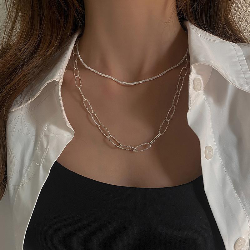 Popular Sparkling Necklace For Women Clavicle Chain Choker Silver Jewelry Wedding Party Birthday Gift