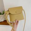 Autumn New Simple Casual Solid Color Woven Shoulder Strap Fashionable and Cute Pendant Single Shoulder Crossbody Small Square Bag Woman