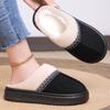 Women's Cotton Shoes with Winter Velvet and Thick Cotton Boots New Oversized Versatile Women's Short  One Foot Cotton Slippers