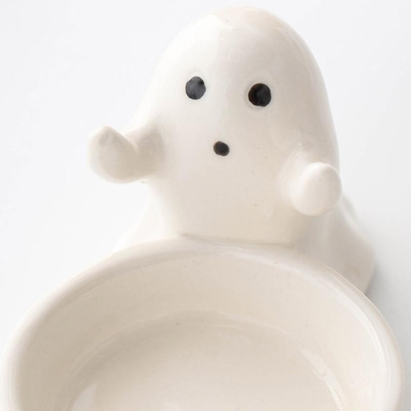 Ceramics Cute Ghostly Figurine Candle Holders Halloweens Tealight Holders Candlestick Table Decors for Festivals Party
