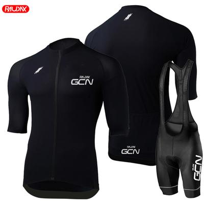 Raudax GCN Zestaw Młodzieżowej Koszulki Rowerowej Oddychająca Koszulka Rowerowa Drużynowa Letnia Odzież Rowerowa Ubrania do Jazdy na Rowerze Górskim Triathlon
