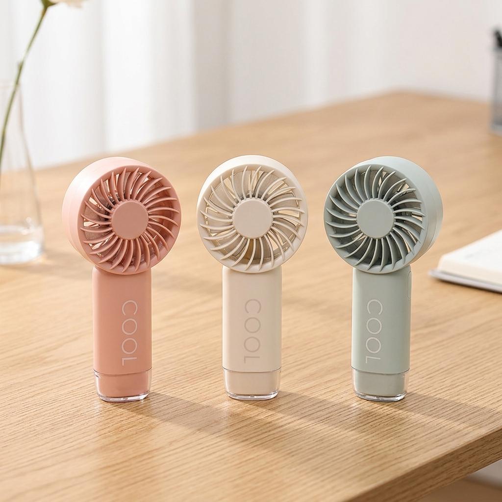 Outdoor Strong Wind Mini USB Rechargeable Handheld Fan with Brushless Motor High Speed Color Box Packaging