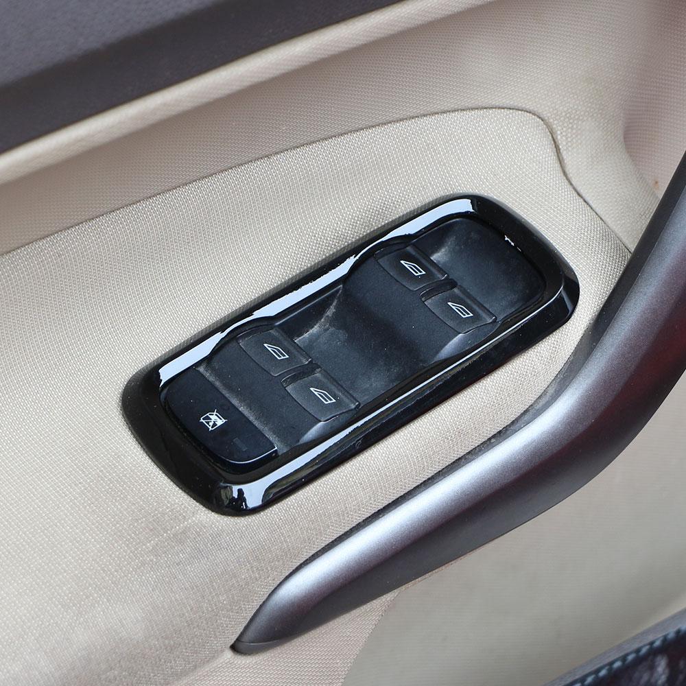 BAZS3 ABS Chrome Interior Trim for Ford Ecosport Fiesta Window Lift Switch Decoration Box Panel Cover Accessories