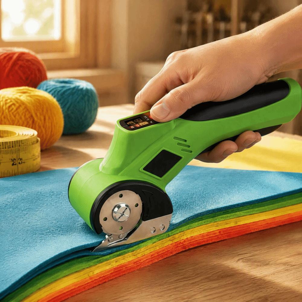 Machine de Coupe de Tissu Portable Cutter à Tissu Antidérapant Ciseaux Électriques Usage de Tailleur