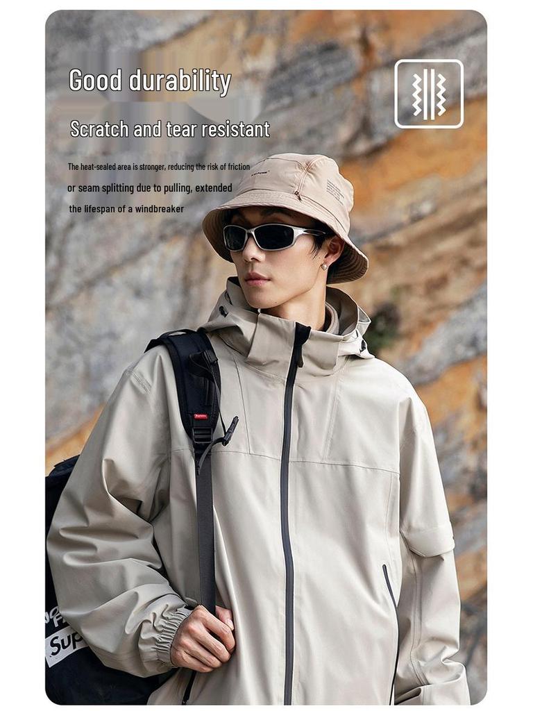 Men's Windproof Three-in-One Fleece Ski Jacket - Wear-Resistant, Heat-Sealed Winter Outerwear