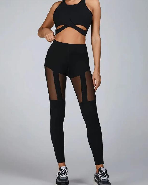 

Cross-Border Sports Running Fitness Elastic Pants with Breathable Mesh 4XL чорний