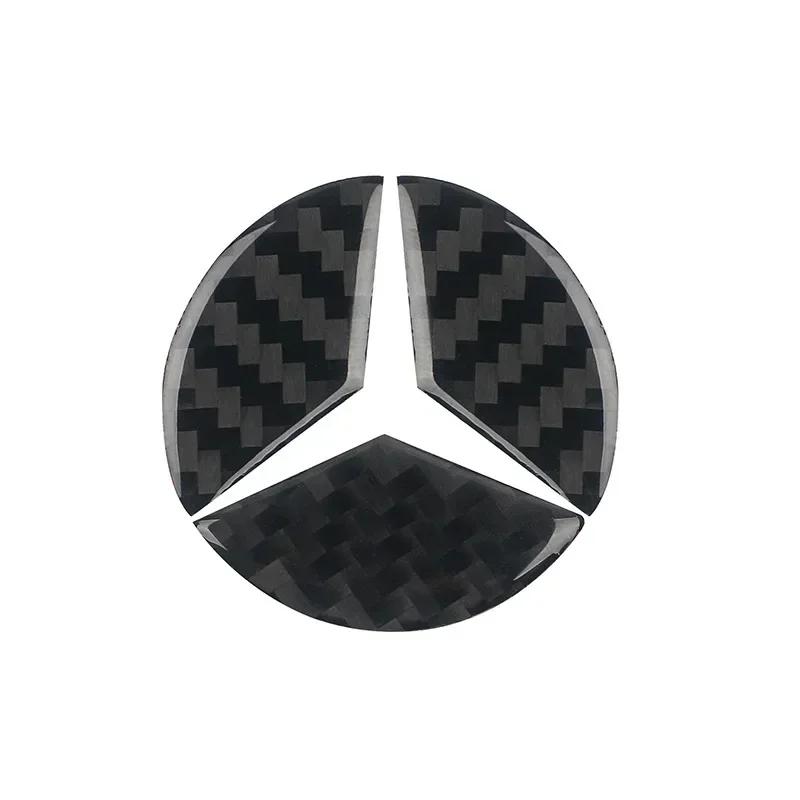 DHP3 Carbon Fiber Car Steering Wheel Cover Stickers Auto Decorative Decals for Mercedes Benz New B/C/E Class A Class C200L GLC GLK